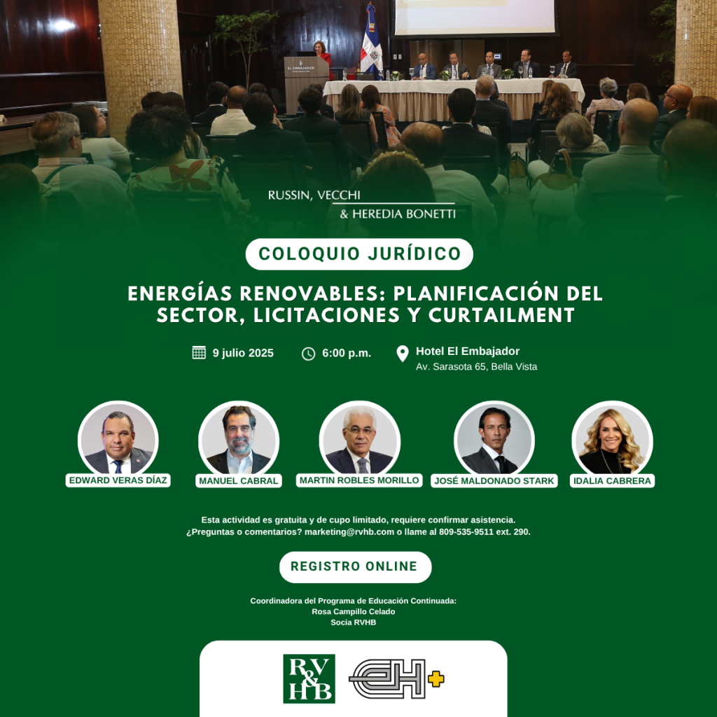 Coloquio Jurídico “Energías Renovables: Planificación del sector, licitaciones y curtailment” | RV&HB